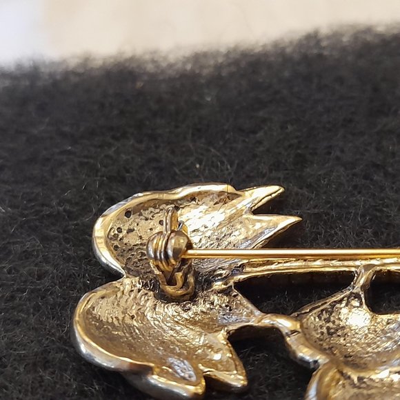 Twin 2 Crystal Palm Tree Pin Brooch Green & Topaz Color Crystals Pre-Owned - Picture 8 of 8